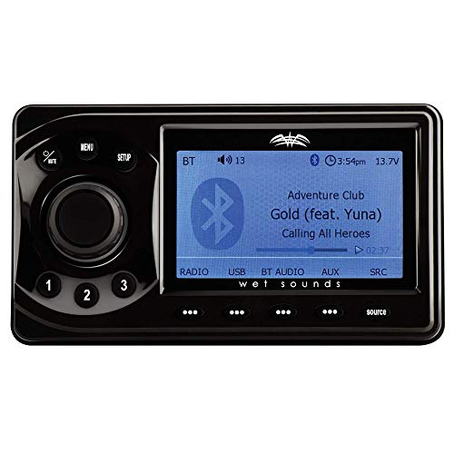 wet sounds WS-MC1: Marine Media System with Full-Color LCD Display, Bluetooth, 4-Zone Control (Renewed)