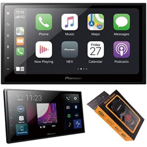 pioneer dmh-2600nex multimedia bluetooth car stereo receiver with apple carplay, android auto, 6.8″ wvga display and gravity magnet phone holder bundle