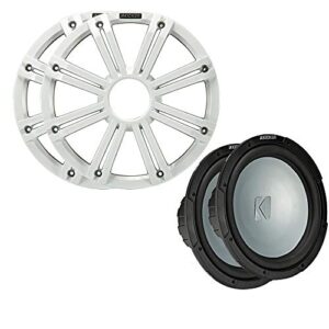 kicker – two 10 inch led marine subwoofers in white, 2 ohm bundle 4 ohm each