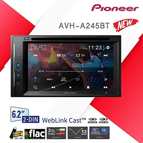 Pioneer AVH-200EX Multimedia DVD Receiver with 6.2" WVGA Display, and Built-in Bluetooth