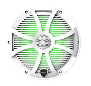 wet sounds | REVO 8-SWW | High Output Component Style 8" Marine Coaxial Speaker with RGB Backlighting and Enclosed White SW Grille
