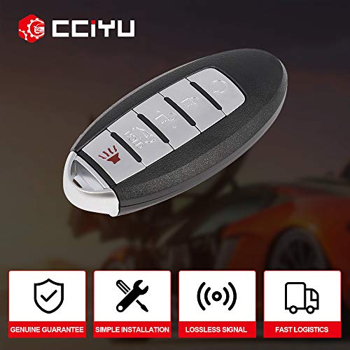 cciyu X 1 Remote UNCUT ignition key fob 5 Buttons Keyless Entry Remote Fob 433 MHZ 4A chips for SUV 19 for N issan Rogue with FCC/OE S180144110 KR5S180144106 7812D-S108106 285E3-6FL7B