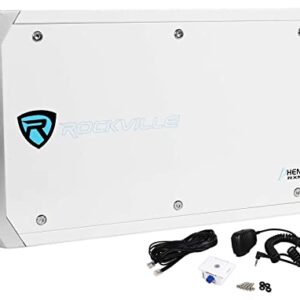 Rockville RXM-S6 Marine/Boat 6 Channel Amplifier 2600 Watt Peak / 660w Dyno-Certified RMS with Status Mode LED Indicator & RWK4CU 4 AWG Gauge 100% Copper Complete Amp Installation Wire Kit OFC