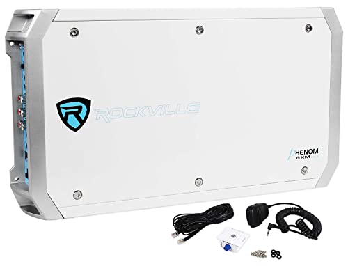 Rockville RXM-S6 Marine/Boat 6 Channel Amplifier 2600 Watt Peak / 660w Dyno-Certified RMS with Status Mode LED Indicator & RWK4CU 4 AWG Gauge 100% Copper Complete Amp Installation Wire Kit OFC