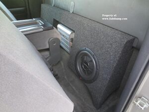 99-06 chevy silverado/gmc sierra regular cab dual 10 subwoofer box with amp space
