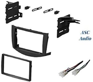 asc audio car stereo dash install kit and wire harness for installing an aftermarket double din radio for 2006 2007 2008 2009 2010 2011 toyota rav4 rav 4 – no factory premium amp/jbl