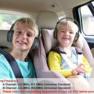 SIMOLIO 4 Pack of Car Kids Headphones with Adjustable 75/85/94dB Volume Limited, Wireless DVD Headphones, 2 Channel IR Wireless Car Headphones, Infrared Wireless Headsets for Vehicle Entertainment