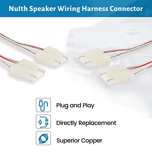 NuIth 72-4500 Car Speaker Wire Harness Connector Adapter Compatible with GM Chevrolet GMC Sierra Suburan Yukon Impala S10 Corvette Camaro Sonoma Aftermarket Front Rear Door Speaker Harness Plug 4 PCS