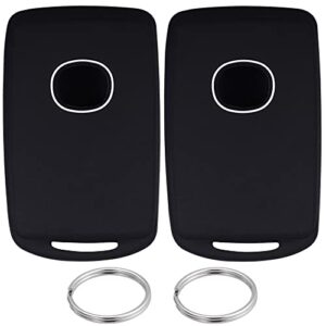 lcyam remote key fob covers durable silicone case compatible with mazda 3 cx-30 cx-5 cx-9 mx9 cx50 mazda 6 3 4 button keys on side (black black)