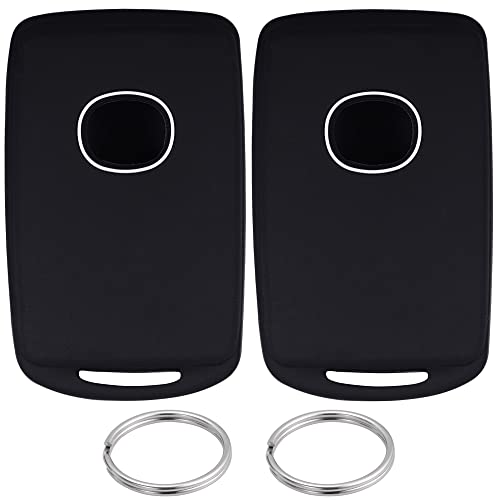 Lcyam Remote Key Fob Covers Durable Silicone Case Compatible with Mazda 3 CX-30 CX-5 CX-9 MX9 CX50 Mazda 6 3 4 Button Keys on Side (Black Black)