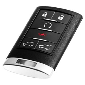 tyranway smart keyless entry remote 6 buttons key fob compatible with cadillac escalade esv ext 2007-2014/ fcc id: ouc6000066, 315 mhz