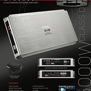 Sound Storm Laboratories EVO5000.1 EVO 5000 Watt 1 Ohm Stable Class D Monoblock Car Amplifier with Remote Subwoofer Control