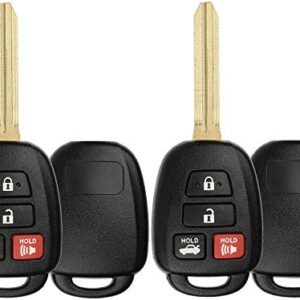 KeylessOption Keyless Entry Remote Uncut Car Blank Key Blade Case Fob Shell for Toyota Camry Scion HYQ12BDM (Pack of 2)