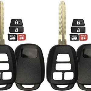 KeylessOption Keyless Entry Remote Uncut Car Blank Key Blade Case Fob Shell for Toyota Camry Scion HYQ12BDM (Pack of 2)