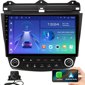 10.1 inch 5g wifi 8 core car stereo radio for honda accord 7th (2g ram+32g rom) 2003-2007 with carplay android auto,android 10.0 gps navigation support 48eq mirroring airplay backup 1080p swc
