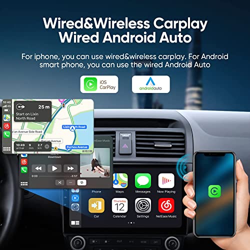 10.1 Inch 5G WiFi 8 Core Car Stereo Radio for Honda Accord 7th (2G Ram+32G ROM) 2003-2007 with Carplay Android Auto,Android 10.0 GPS Navigation Support 48EQ Mirroring Airplay Backup 1080P SWC