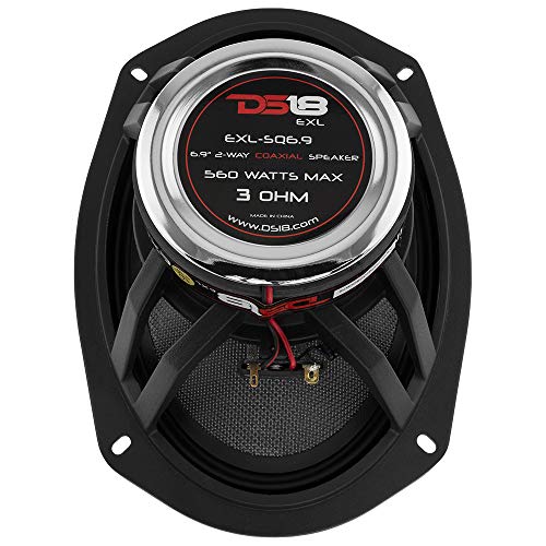 DS18 EXL-SQ6.9 6x9 Car Speakers High Sound Quality Glass Fiber 2-Way Coaxial with Sleek Compact Design Providing Superior Bass Response, 560 Watts - Set of 2