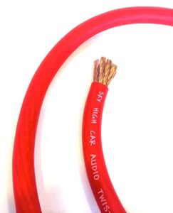 5 ft ofc 1/0 gauge oversized red power ground wire sky high car audio