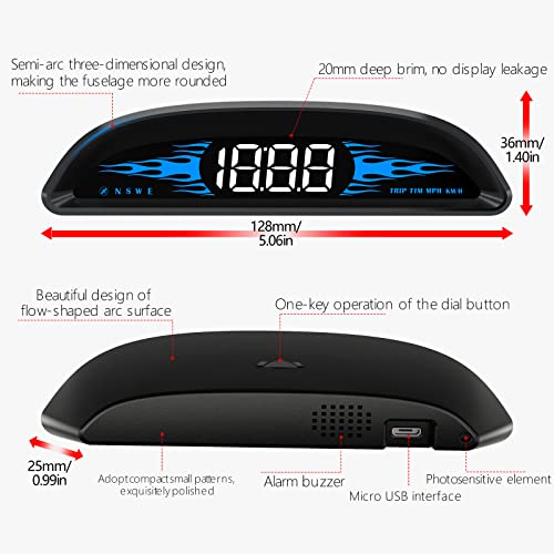 Universal Digital GPS Speedometer Car HUD Head Up Display Multifunction GPS Speed Meter White 0