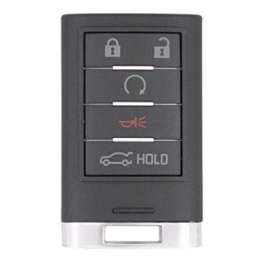 keyless2go replacement for 5 button proximity smart key for cadillac nbg009768t 22856930