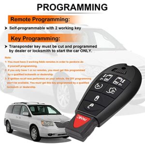 SaverRemotes 7 Button Key Fob Compatible for 2008-2015 Chrysler Town and Country, 2008-2014 Dodge Grand Caravan