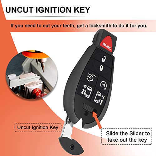 SaverRemotes 7 Button Key Fob Compatible for 2008-2015 Chrysler Town and Country, 2008-2014 Dodge Grand Caravan