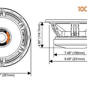 PRV AUDIO 10 Inch Midrange Speaker 10CHUCHERO 700 Watts 8 Ohms 98.5dB 3" Voice Coil PRO Audio, Custom Car Audio, Chuchero System (Single)