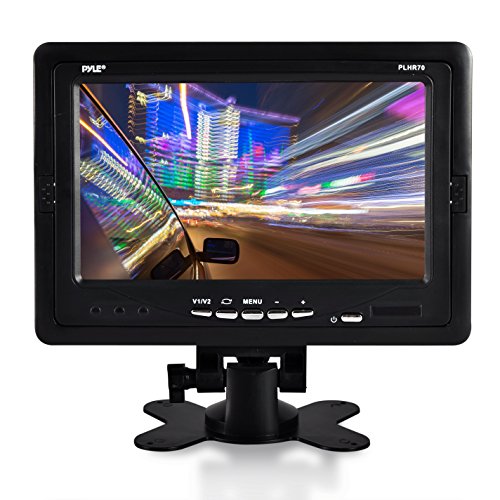 Premium 7” Inches Rearview Car LCD Monitor by Pyle – Parking Monitor Assistant with Wireless Remote Control – Full Color Wide Screen – Can Be Installed in Headrest Post (PLHR70)