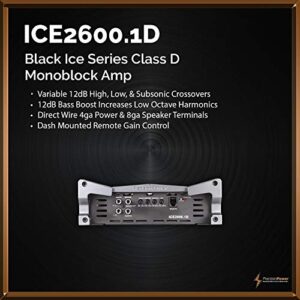 Precision Power ICE2600.1D Black Ice Series 2600W Class D Monoblock Amp