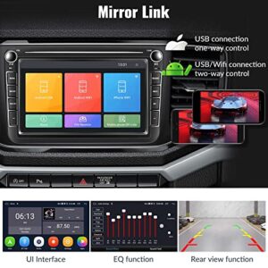 Double Din Android 11 Car Stereo for VW Jetta Seat Passat Golf TIGUAN 8 inch Touch Screen Car Radio with Bluetooth | FM | Mirror Link | GPS Navigation | WiFi | Steering Wheel Control | Backup Camera