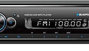 BLAUPUNKT Irvine70 Multimedia Car Stereo - Single DIN LCD Display with Bluetooth Streaming, Hands-Free Calling, MP3/USB Front Aux, AM/FM Receiver - Detachable Faceplate