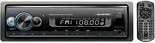 BLAUPUNKT Irvine70 Multimedia Car Stereo - Single DIN LCD Display with Bluetooth Streaming, Hands-Free Calling, MP3/USB Front Aux, AM/FM Receiver - Detachable Faceplate