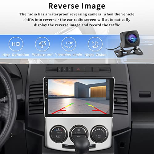 Android 11 Car Stereo for Mazda 5 2007-2012 with Wireless Apple CarPlay Android Auto,9 inch Touchscreen Car Radio with WiFi,GPS Navigation,Bluetooth,FM/RDS,SWC AUX-in,Dual USB+AHD Backup Camera