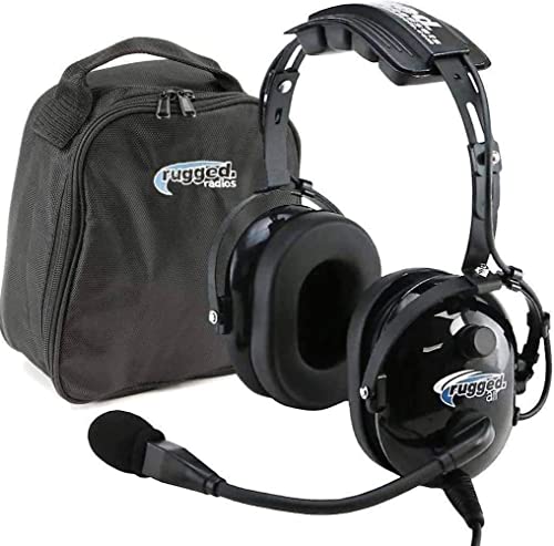 Rugged General Aviation Student Pilot Headsets for Flying Airplanes - Features Noise Reduction GA Dual Plugs Adjustable Headband Free Headset Bag and Cloth Ear Covers