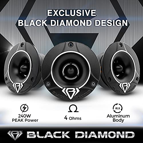 BLACK DIAMOND Dia-T1 1" Super Bullet Tweeter 240 Watts 4-Ohm Ohms Built in Crossover (2 Speakers)