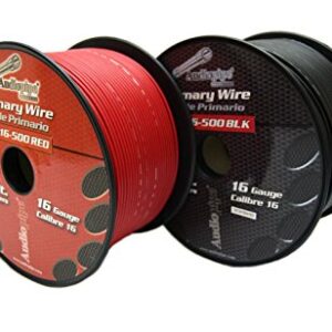 16 Gauge Red & Black 500 Feet Each Primary Power Wire Remote Car Audio Home