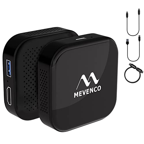 MEVENCO C2 5in1 Car Multimedia Adapter, Apply to Wireless CarPlay and Android Auto, Android 10/HD HDMI Output, Fit for OEM Wired CarPlay Cars Model After 2017, Plug & Play, Fast Speed Low Latency