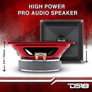 DS18 PRO-X6.4MSQ 6.5X6.5'' Square Midrange Loudspeaker 500 Watts 250W RMS 4 Ohms (1 Speaker)