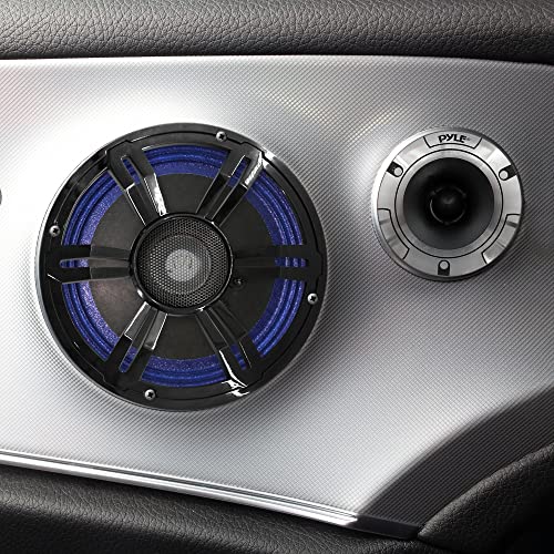 Pyle 6.5" Component Speakers for Car Audio - 2 Pair Kit Includes Pair of Crossover Networks and 1'' Aluminum Tweeters, Paper Cone with Cloth Edge - PLD64C