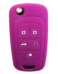 rpkey silicone keyless entry remote control key fob cover case protector replacement fit for buick encore lacrosse regal verano（violet）oht01060512 5461a-01060512