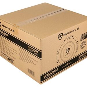 Rockville (2) W15K9D4 15" 10,000w Car Subwoofers Dual 4-Ohm Subs CEA Compliant