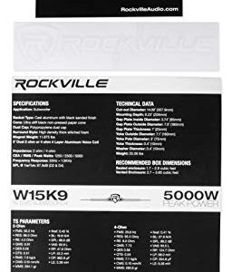 Rockville (2) W15K9D4 15" 10,000w Car Subwoofers Dual 4-Ohm Subs CEA Compliant