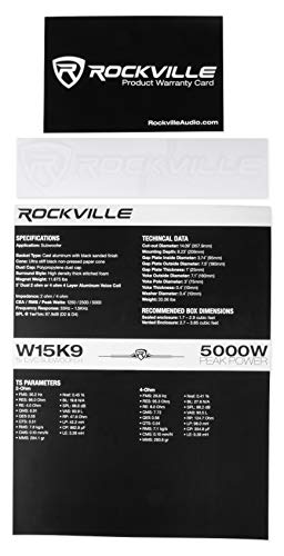 Rockville (2) W15K9D4 15" 10,000w Car Subwoofers Dual 4-Ohm Subs CEA Compliant