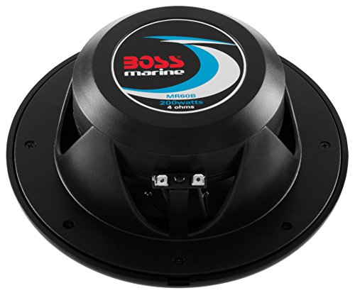 BOSS Audio Systems MR60B 6.5 Inch Marine Speakers - Weatherproof, 200 Watts of Power Per Pair, 100 Watts Each, Full Range, 2 Way, Sold In Pairs