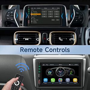 Double Din Car Stereo Car Radio Apple Carplay, Rimoody 7 Inch Touch Screen Car Radio with Bluetooth FM Radio Mirror Link TF/USB/AUX Input SWC Car Multimedia Player + Backup Camera