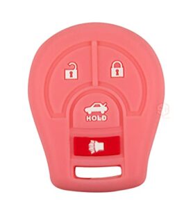 siliconecovers 1x new key fob remote fobik silicone cover fit for & compatible with nissan – cwtwb1u751-sc18-rp, rose pink