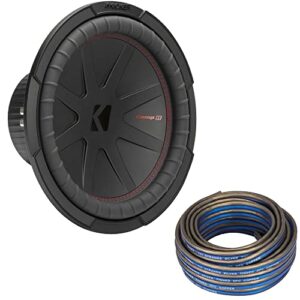 kicker 48cwr124 compr 12″ subwoofer, dvc, 4-ohm – includes speaker wire