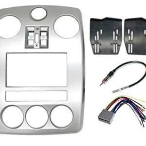 Aftermarket Double Din Radio Stereo Bezel Install Installation Kit + Standard Wire Harness + Antenna Adapter Compatible with Chrysler Pt Cruiser 2006-2010