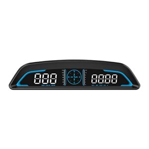 qfansi digital gps speedometer universal head up display for car large lcd display hud gauge with mph speed fatigued driving alert overspeed alarm trip meter for all vehicle (g3)