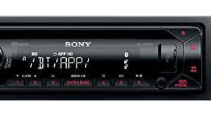 Sony MEX-N4300BT Built-in Dual Bluetooth Voice Command CD/MP3 AM/FM Radio Front USB AUX Pandora Spotify iHeartRadio iPod / iPhone Siri and Android Controls Car Stereo Receiver with ALPHASONIK EARBUDS